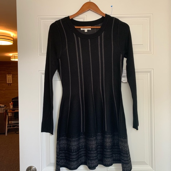 Cloud Chaser Black Sweater Dress Medium 